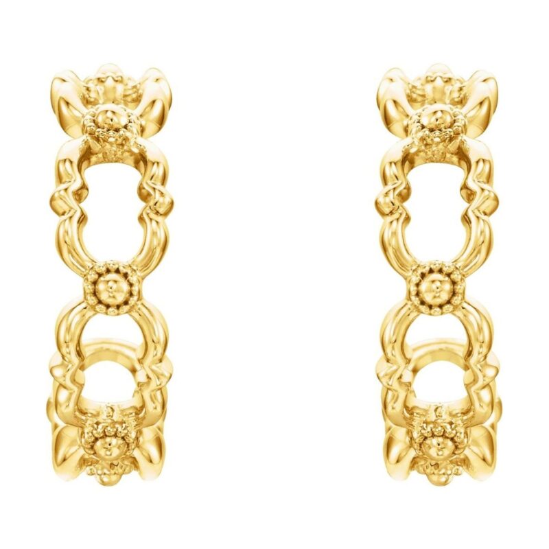 Quatrefoil Hoop Earrings 14K Gold