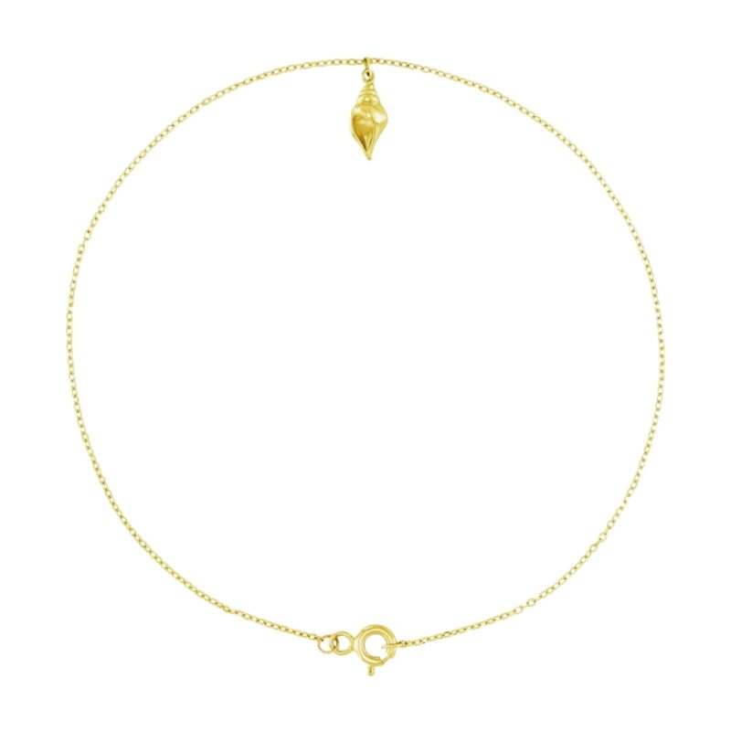 Shell Anklet 14K Yellow Gold 9 Inch
