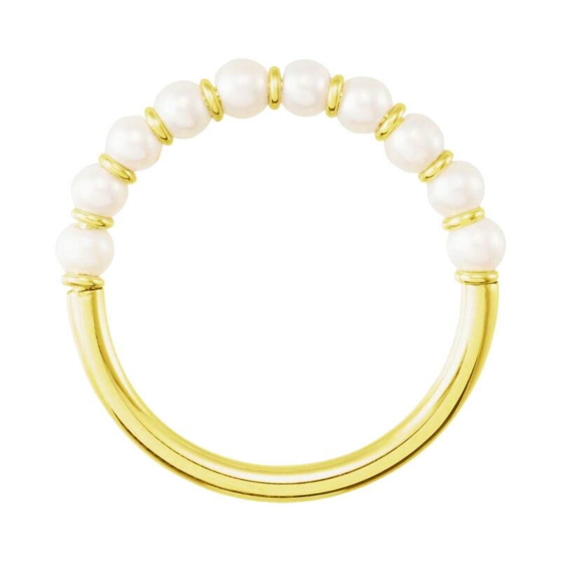 Stackable Pearl Ring 3 mm 14K Yellow Gold