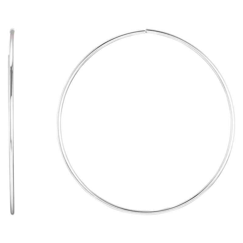 Sterling Silver Tube Hoop Earrings Large Sizes