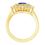 Tanzanite and Diamond Halo Ring 3 8 Carat 14K Gold Side View Tanzanite and Diamond Halo Ring 3 8 Carat 14K Gold Side View