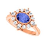 Tanzanite and Diamond Halo Ring 3 8 Carat 14K White Gold Tanzanite and Diamond Halo Ring 3 8 Carat 14K White Gold