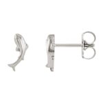 Tiny Koi Fish Stud Earrings 14K White Gold Tiny Koi Fish Stud Earrings 14K White Gold