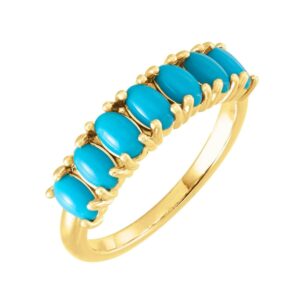 Turquoise Cabochon Ring 14k Gold