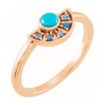 Turquoise and Aquamarine Fan Ring 14k Rose Gold Turquoise and Aquamarine Fan Ring 14k Rose Gold