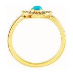 Turquoise and Aquamarine Fan Ring 14k Yellow Gold Turquoise and Aquamarine Fan Ring 14k Yellow Gold