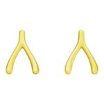 Wishbone Stud Earrings 14K Gold Wishbone Stud Earrings 14K Gold