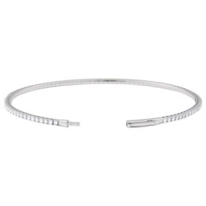 1 1 2 Carat Flexible Lab Diamond Bangle Bracelet 14K White Gold for women
