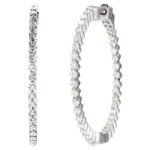 1 CTW Diamond Inside-Out Hoop Earrings 32.5 mm 14K White Gold