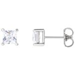 1 Carat Princess Cut Lab Diamond Stud Earrings 14K White Gold 1 Carat Princess Cut Lab Diamond Stud Earrings 14K White Gold