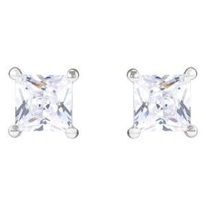 1 Carat Princess Cut Lab-Grown Diamond Stud Earrings 14K White Gold