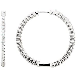 1 Carat TW Diamond Inside-Out Hoop Earrings 32.5 mm 14K White Gold