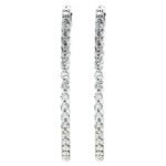 1 Ct Diamond Inside-Out Hoop Earrings 32.5 mm 14K White Gold