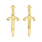 14K Gold Dagger Stud Earrings