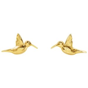 14K Gold Hummingbird Stud Earrings