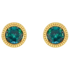 14K Gold Natural Alexandrite Stud Earrings