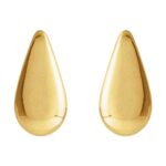 14K Gold Simple Teardrop Stud Earrings