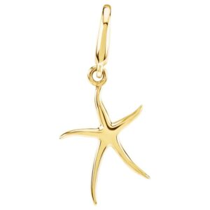 14K Gold Starfish Charm Pendant with Lobster Clasp