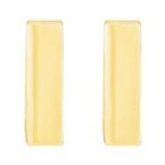 14K Gold Thin Square Hinged Huggie Hoop Earrings 10 mm and 15 mm