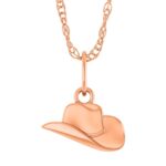 14K Rose Gold Cowboy Hat Pendant Necklace 14K Rose Gold Cowboy Hat Pendant Necklace