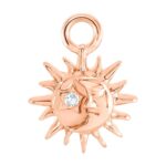 14K Rose Gold Diamond Sun and Moon Charm 14K Rose Gold Diamond Sun and Moon Charm