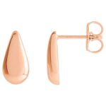 14K Rose Gold Simple Teardrop Stud Earrings