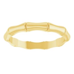 14K Solid Gold Bamboo Ring