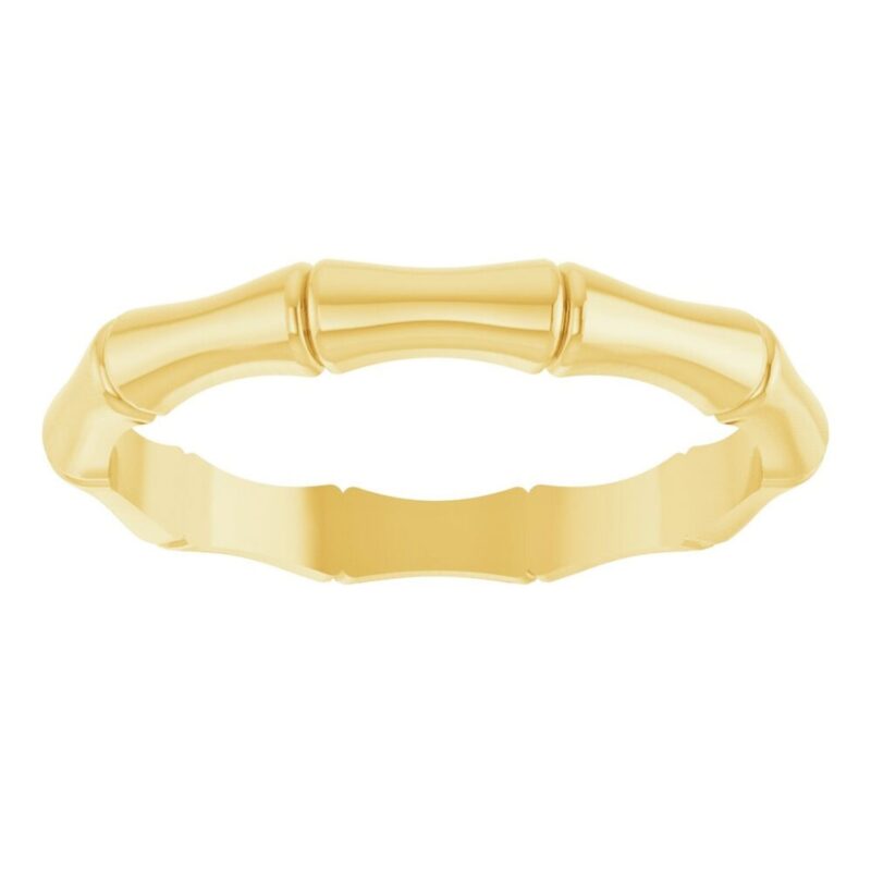 14K Solid Gold Bamboo Ring