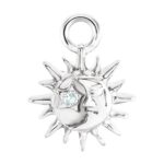 14K White Gold Diamond Sun and Moon Charm 14K White Gold Diamond Sun and Moon Charm