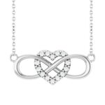 14K White Gold Horizontal Infinity Diamond Heart Necklace 1 10 Ct tw 14K White Gold Horizontal Infinity Diamond Heart Necklace 1 10 Ct tw