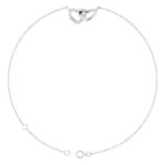 14K White Gold Interlocking Hearts Bracelet