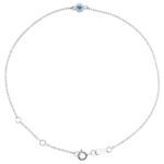 14K White Gold Solitaire Natural Aquamarine Bracelet