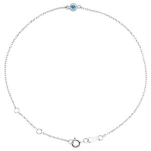 14K White Gold Solitaire Natural Aquamarine Bracelet