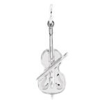 14K White Gold Violin Pendant