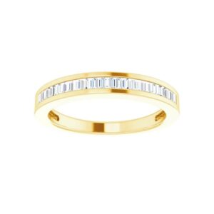 14K Yellow Gold Baguette Vertical Channel Set Diamond Ring