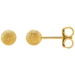 14K Yellow Gold Ball Stardust Stud Earrings 4mm and 6 mm