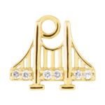 14K Yellow Gold Diamond Golden Gate Bridge Charm
