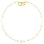 14K Yellow Gold Interlocking Hearts Bracelet