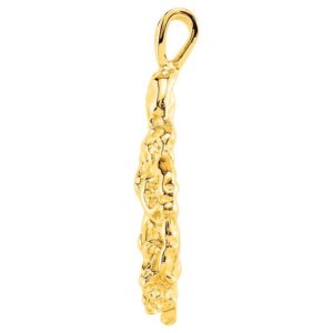 14K Yellow Gold Large Nugget Pendant 31 x 18 mm 3.7 gram