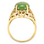 14K Yellow Gold Natural Nephrite Jade Cabochon Ring 14K Yellow Gold Natural Nephrite Jade Cabochon Ring