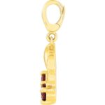 14K Yellow Gold Red Garnet Cherry Charm Pendant