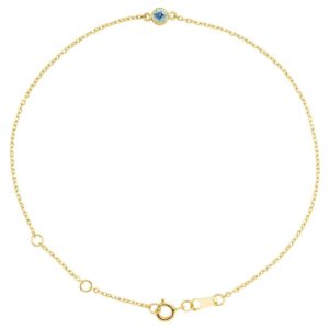 14K Yellow Gold Solitaire Natural Aquamarine Bracelet