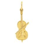 14K Yellow Gold Violin Pendant