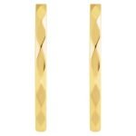 14k Gold Faceted Hoop Earrings 17 mm