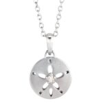 14k White Gold Diamond Sand Dollar Necklace 14k White Gold Diamond Sand Dollar Necklace