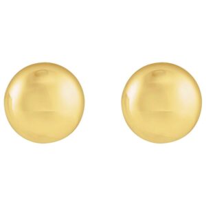 14k Yellow Gold Big Dome Stud Earrings 15 and 18 mm