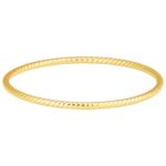 14k Yellow Gold Oval Twisted Bangle Bracelet 3mm 7.5 Inch 1
