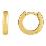 18K Yellow Gold Hinged Hoop Earrings 12 mm