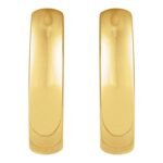 18K Yellow Gold Plain Hinged Hoop Earrings 12 mm