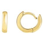 18K Yellow Gold Sleeper Hinged Hoop Earrings 12 mm